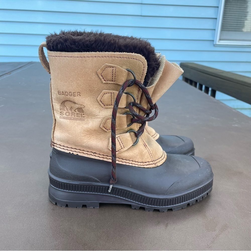 Sorel Badger Lace Up Faux Fur Winter Boots
